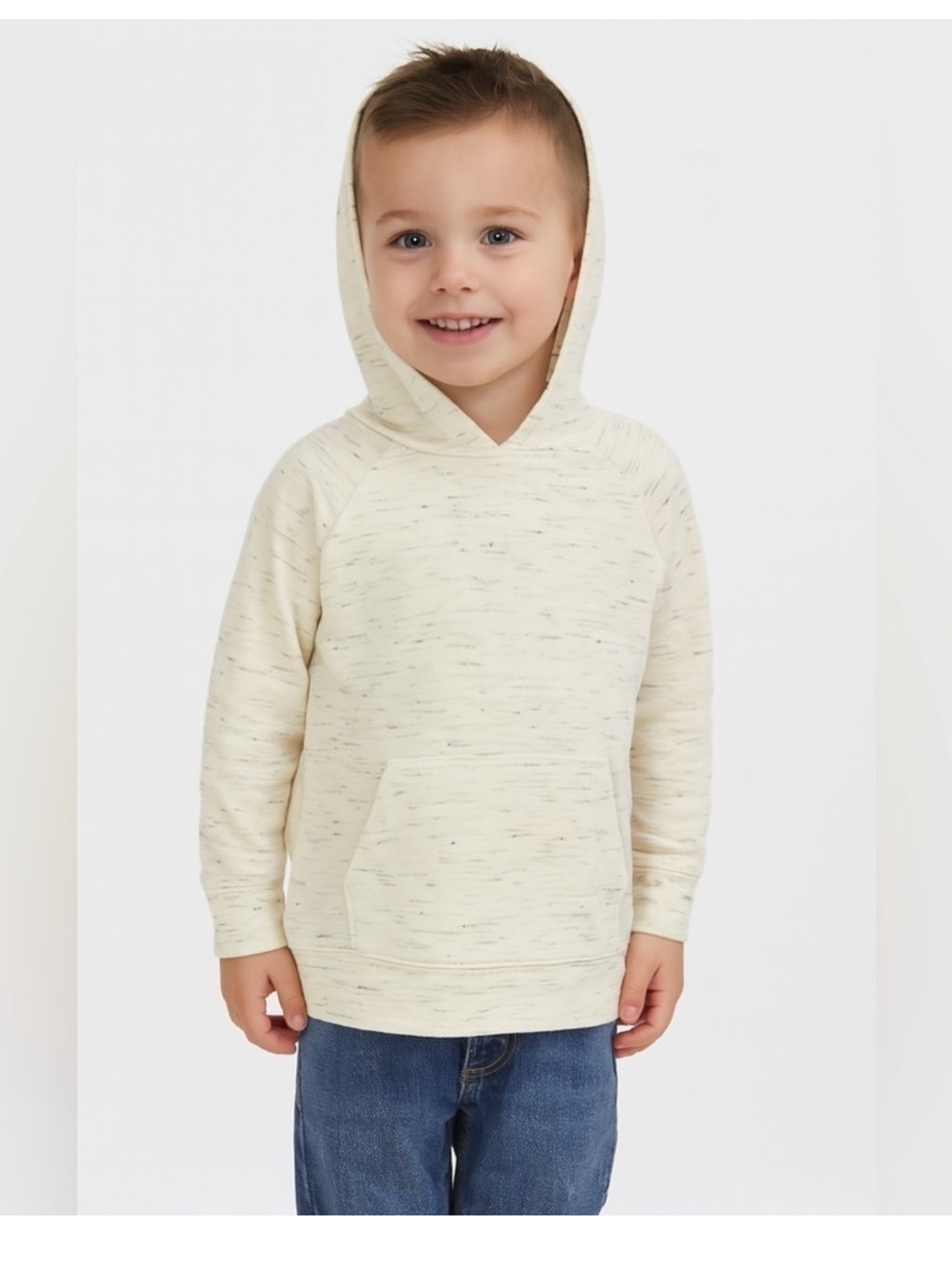 Kids Cream Speckled Hoodie Pullover